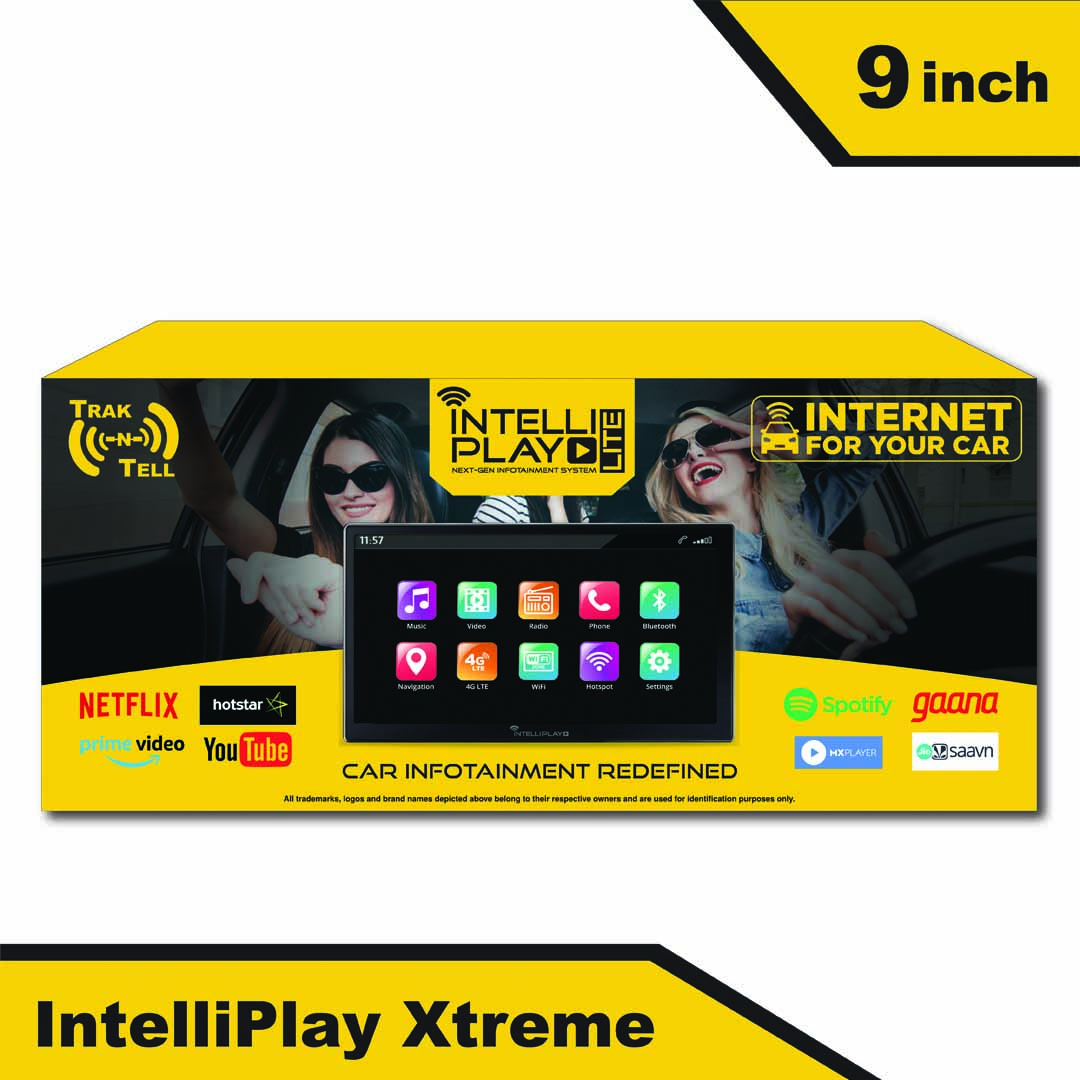IntelliPlay Xtreme - 9 inch (2GB/32GB) with 4G SIM, In-built GPS Tracking, Android Auto, Apple CarPlay*, 2 DIN, OEM Frame - Image 2