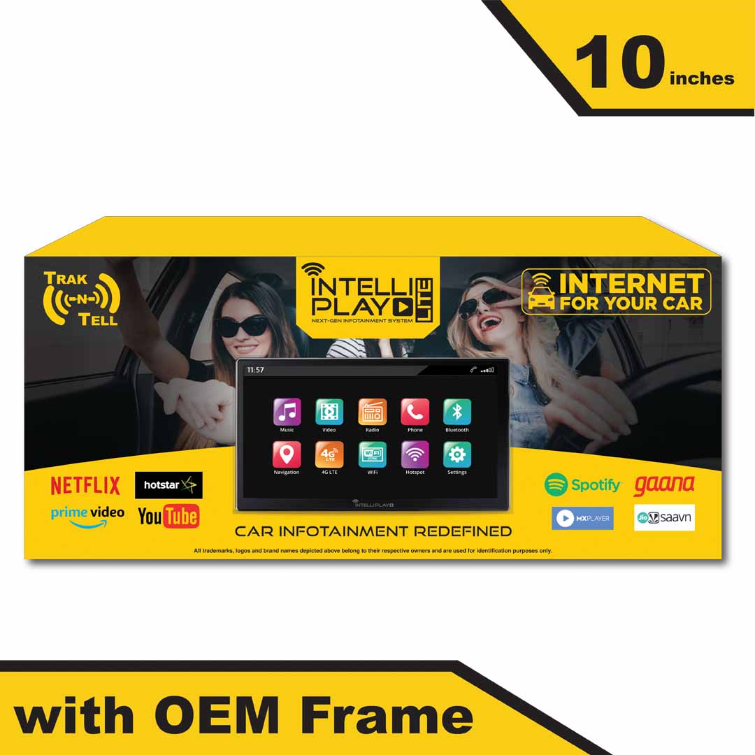 IntelliPlay Lite – 10 inch (2GB/32GB) with 4G SIM, GPS Tracking, Android Auto, Apple CarPlay*, 2 DIN (Frameless) - Image 4